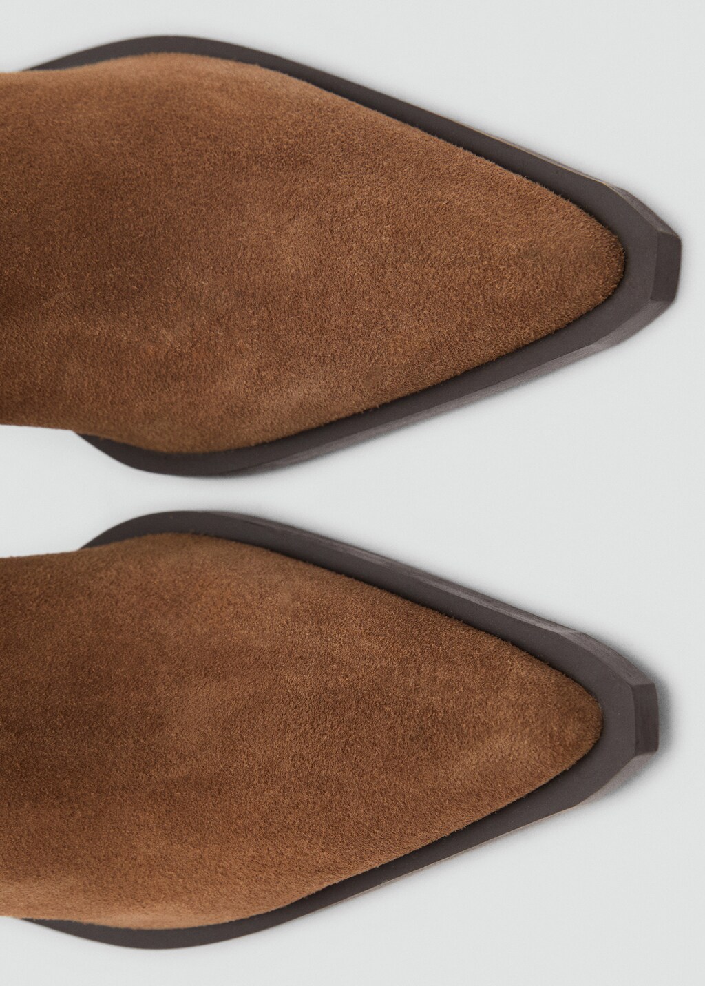 Heel suede ankle boot - Tobacco Brown