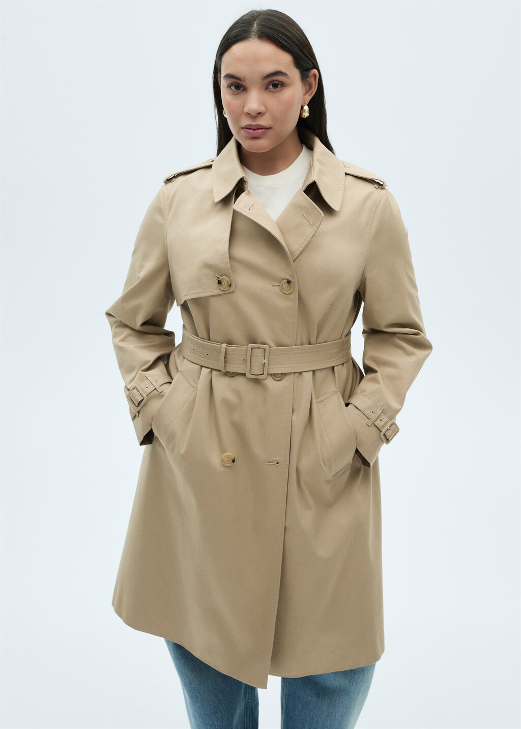 Classic trench coat with belt - Black