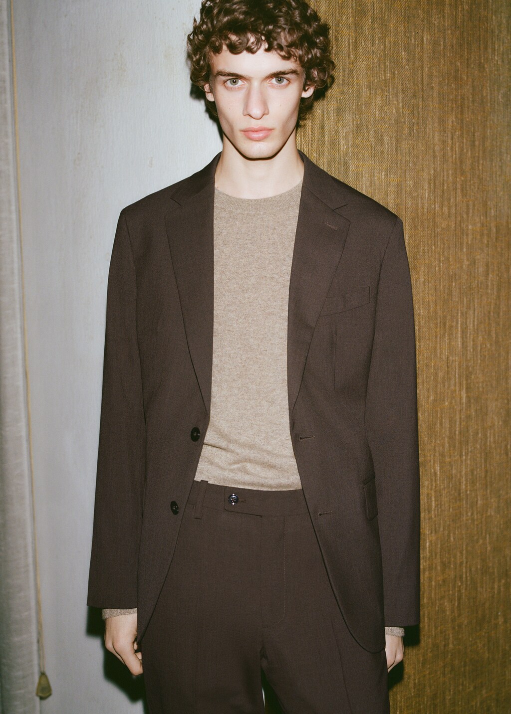 Venice 100% virgin wool suit jacket - Brown