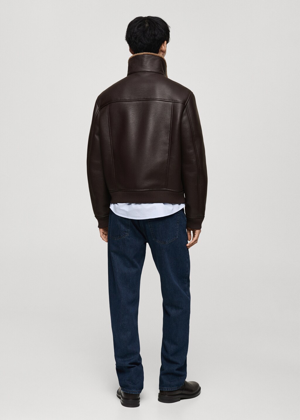 Fur effect jacket with fleece lining - Chocolate