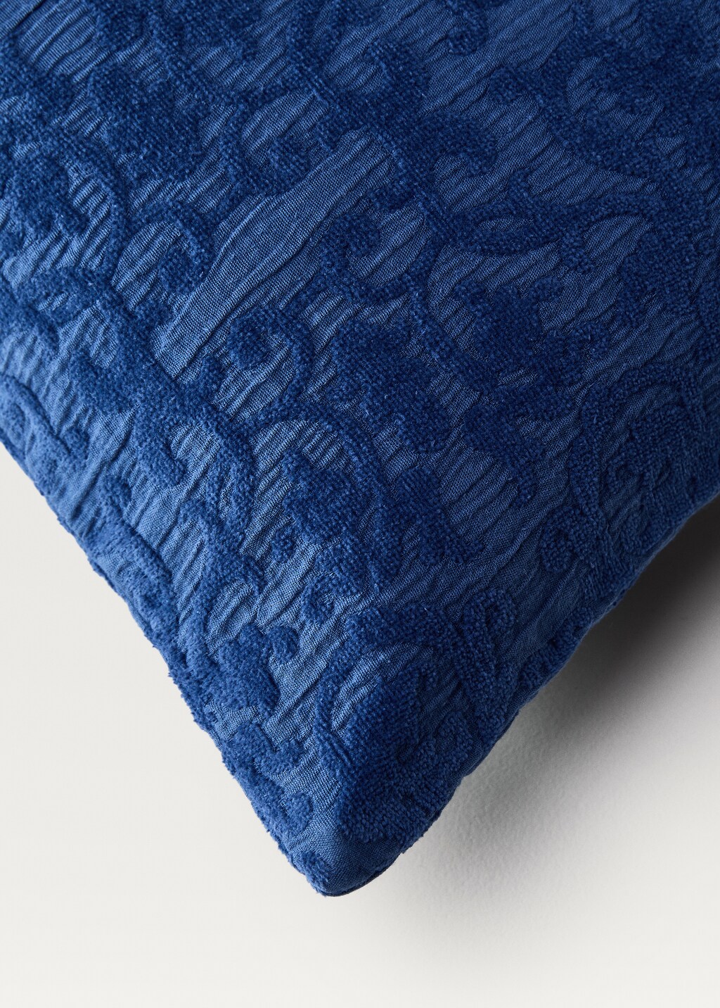 Cushion cover jacquard flowers 45x45 cm - Blue