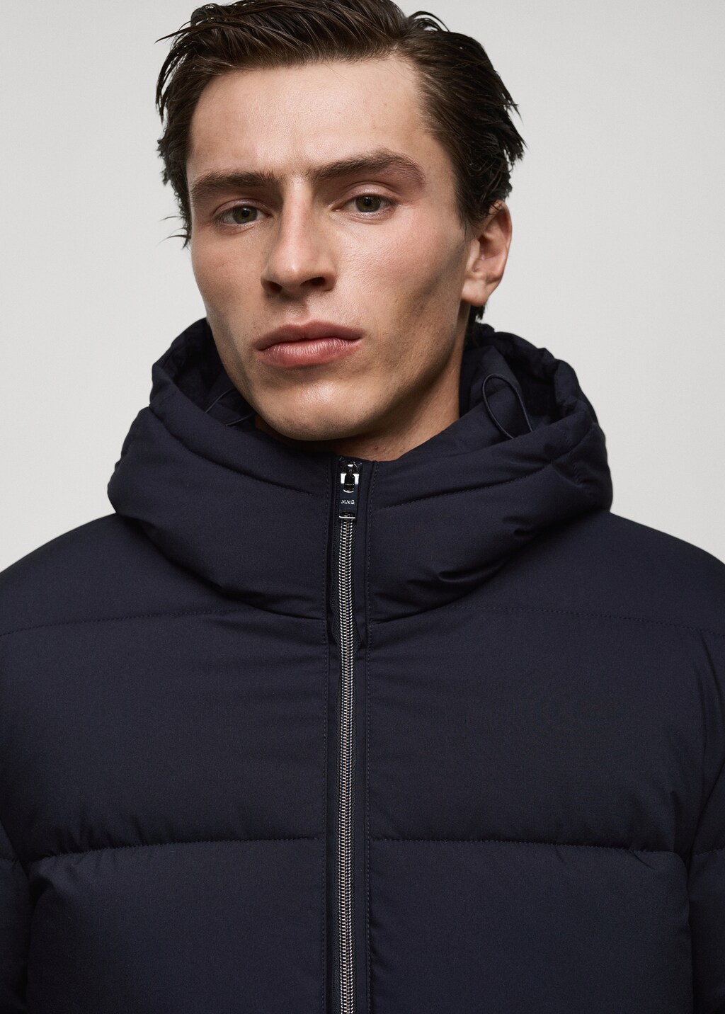 Water-repellent quilted coat - Dark Navy