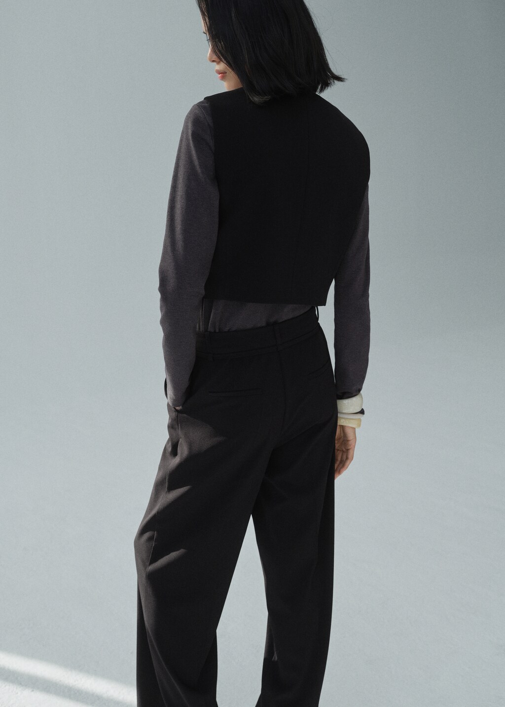 Suit waistcoat with buttons - Black