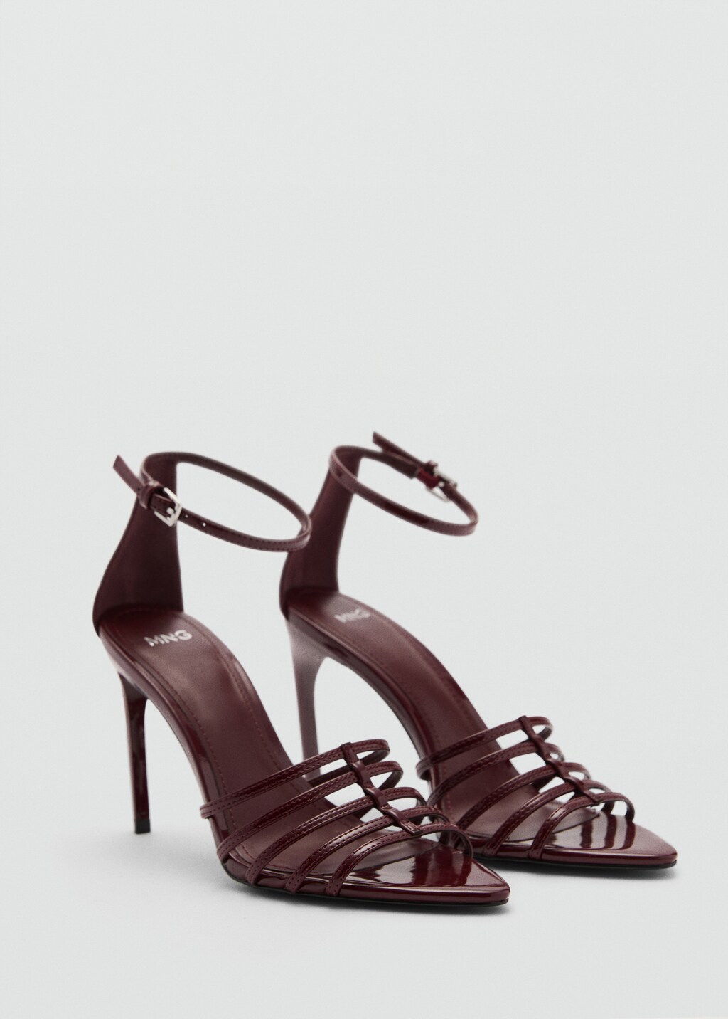 Strappy heeled sandals - Burgundy