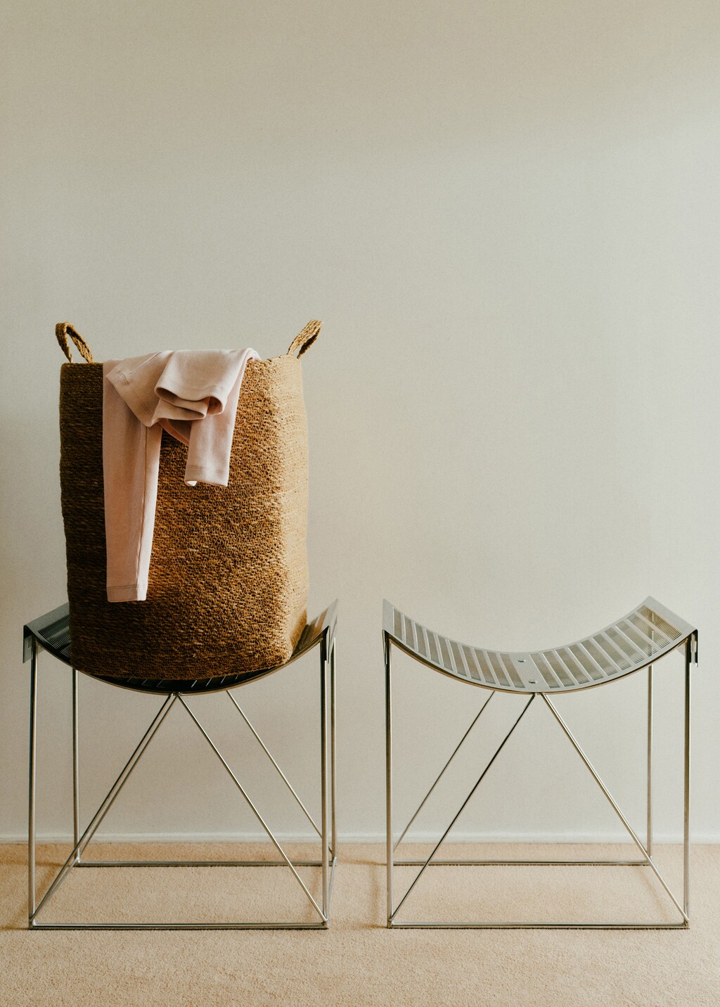 Medium seagrass basket with handles - Brown