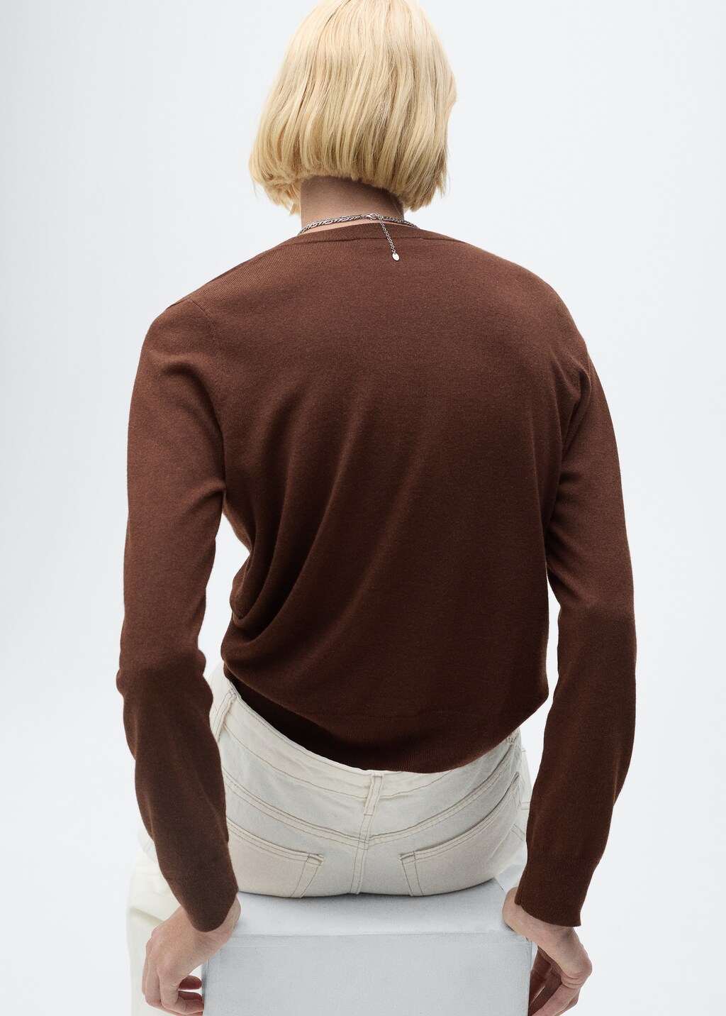 V-neck knit sweater - Sky Blue