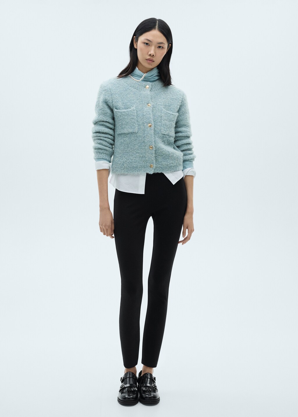 Mid-rise skinny leggings - Black