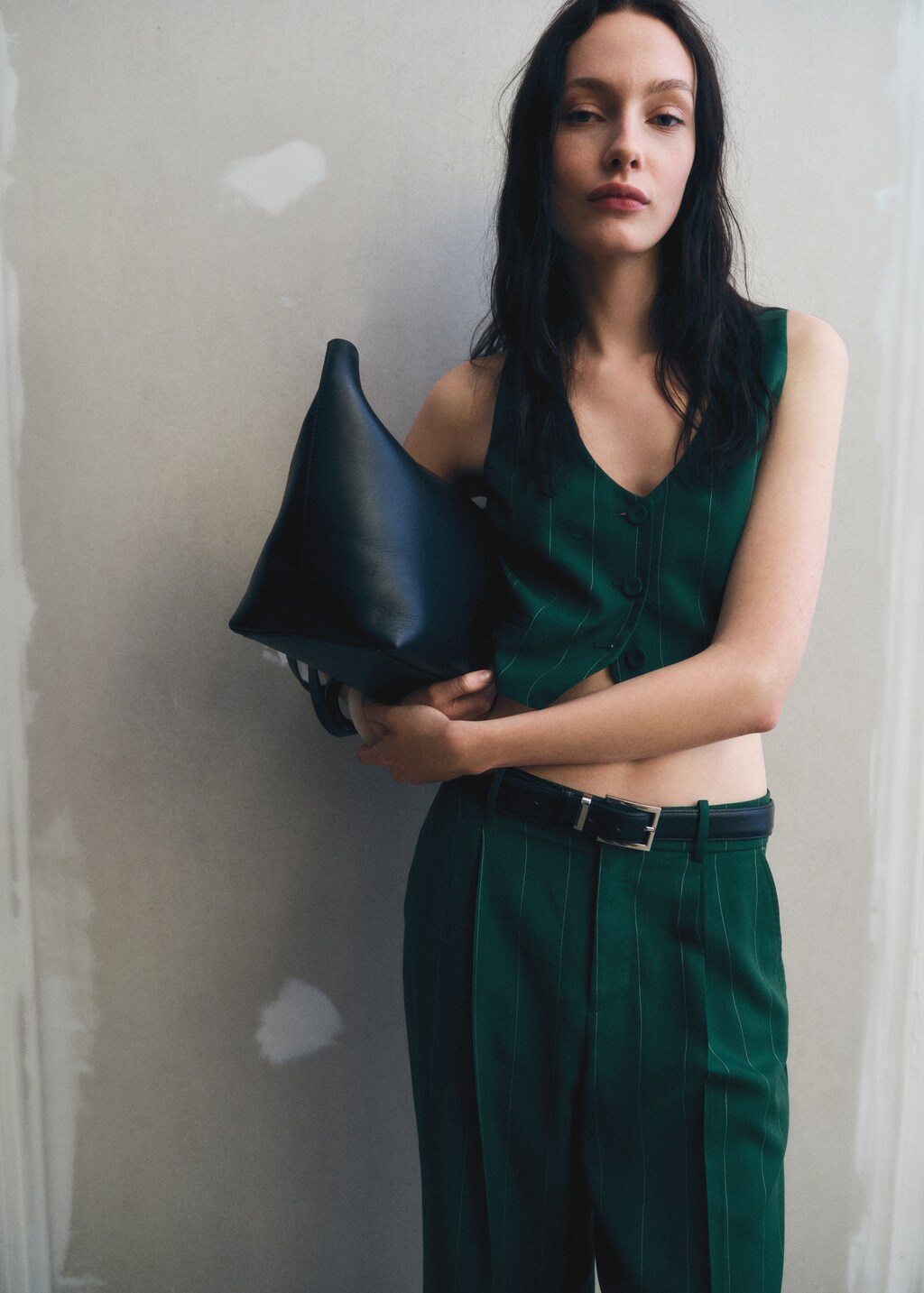 Pinstriped suit waistcoat - Green