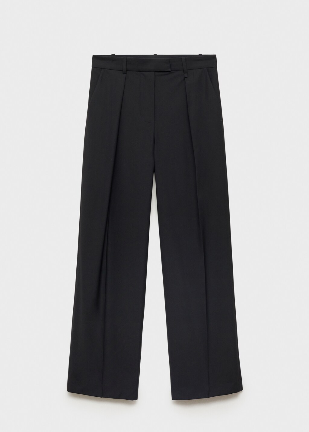 Straight-fit pleated trousers - Charcoal