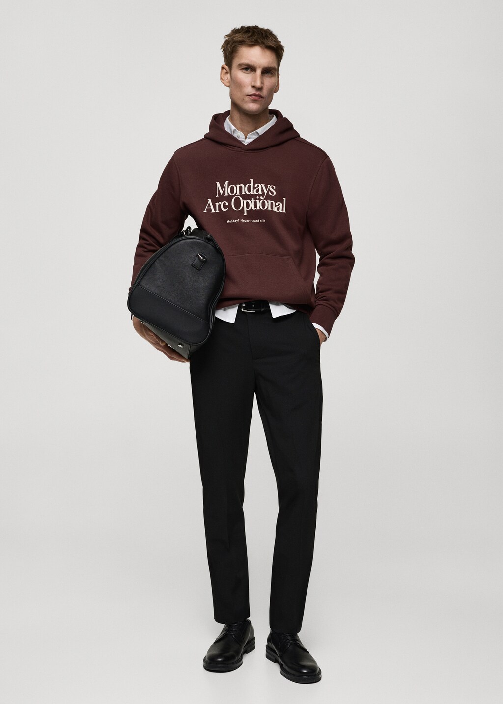 Printed cotton sweatshirt - Burgundy