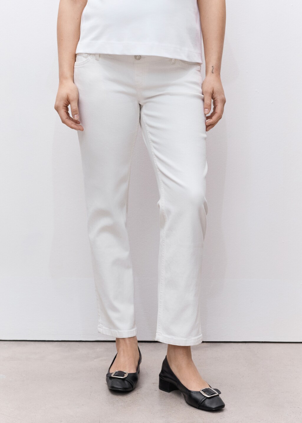 Maternity Straight Jeans - White