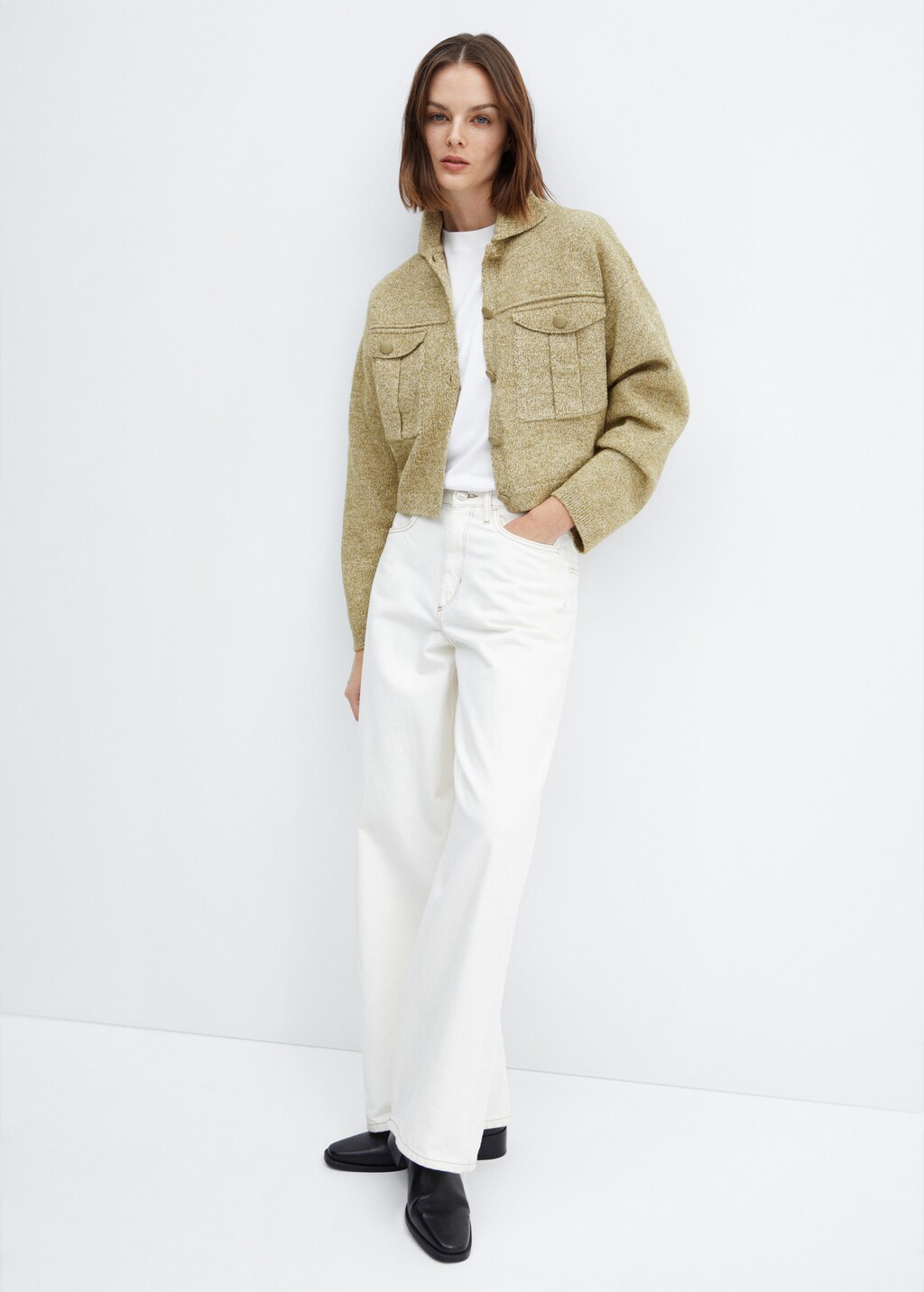 Pocket knit jacket - Green