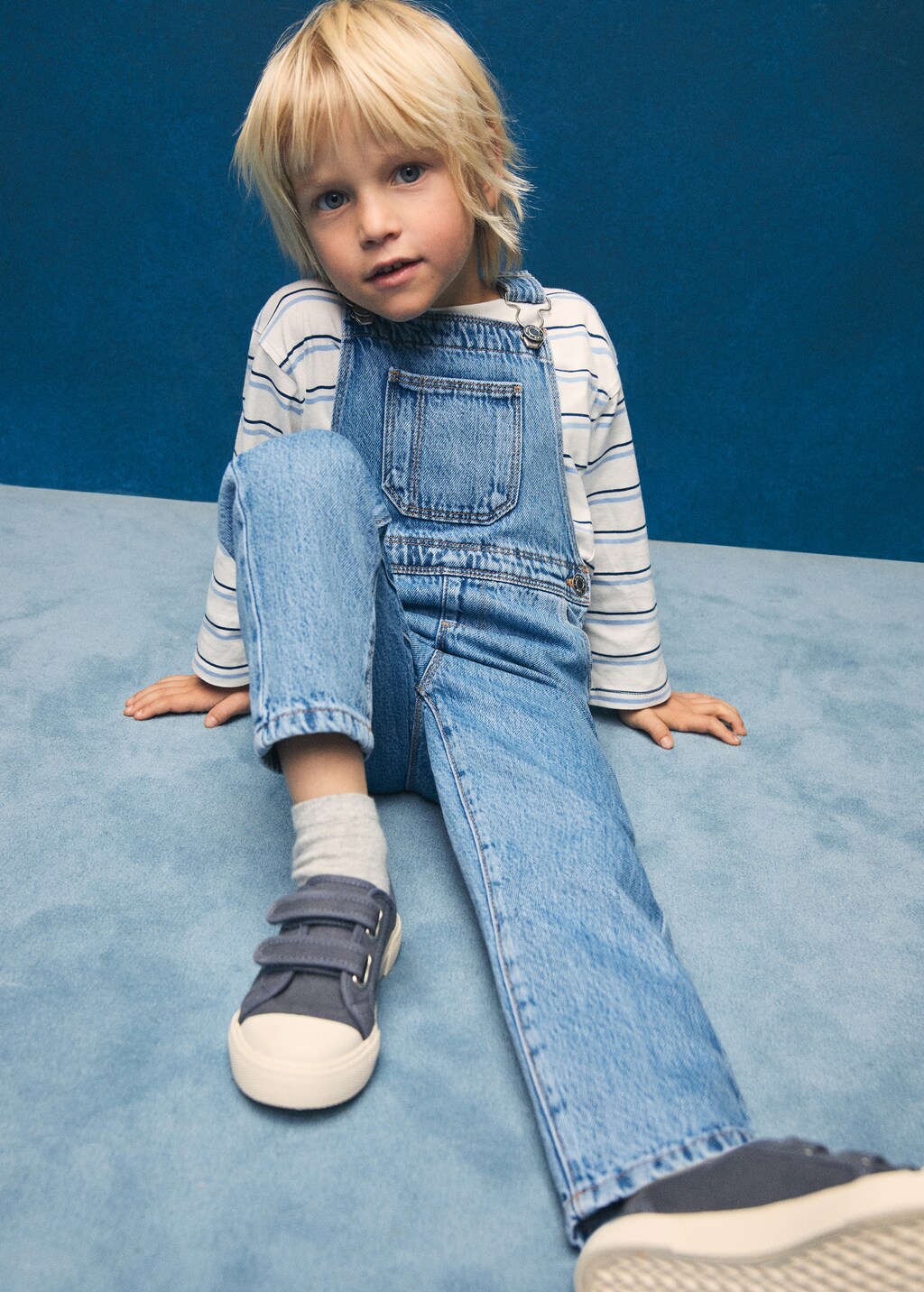 Striped cotton T-shirt - Blue