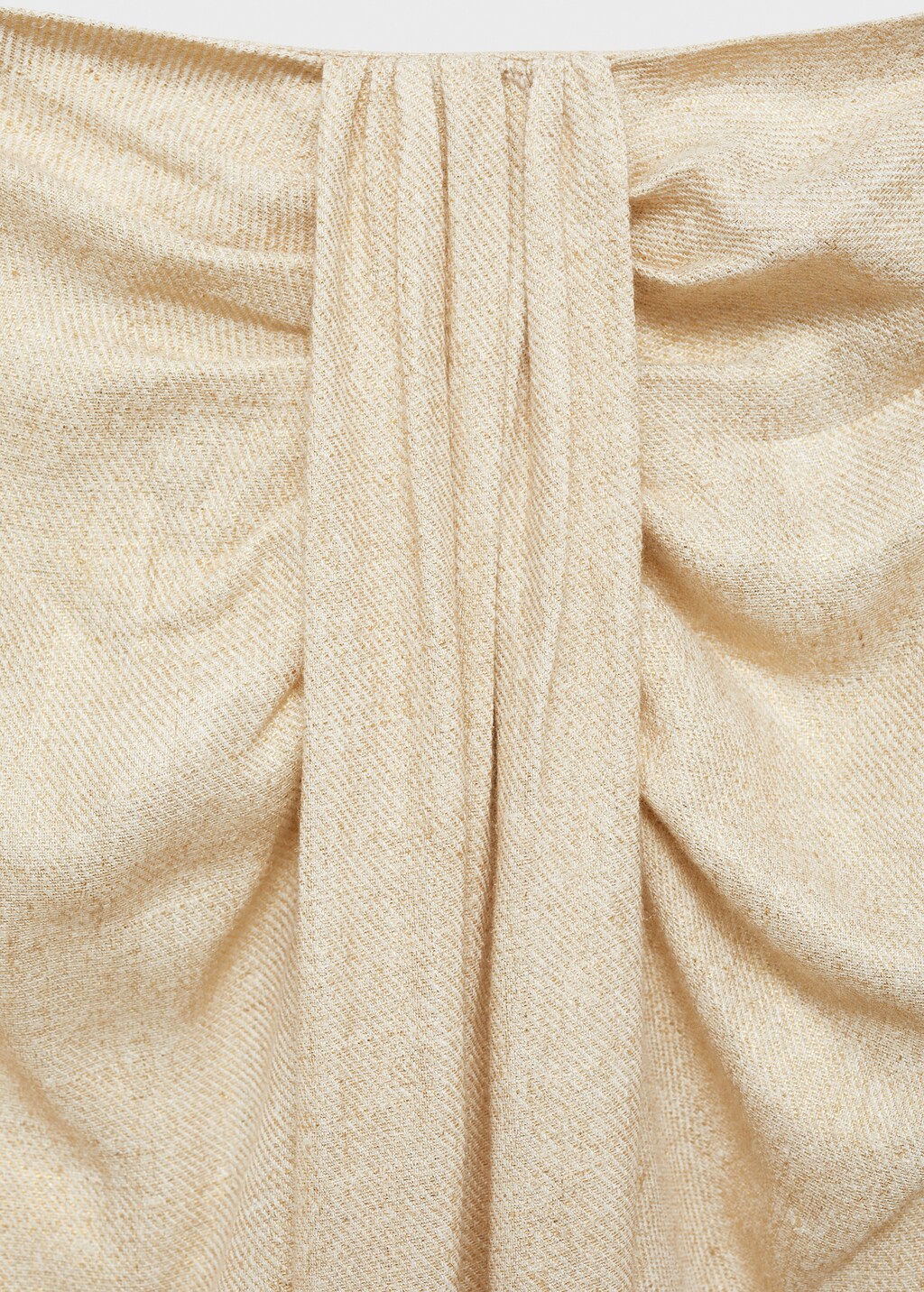 Linen-blend draped midi-skirt - Gold