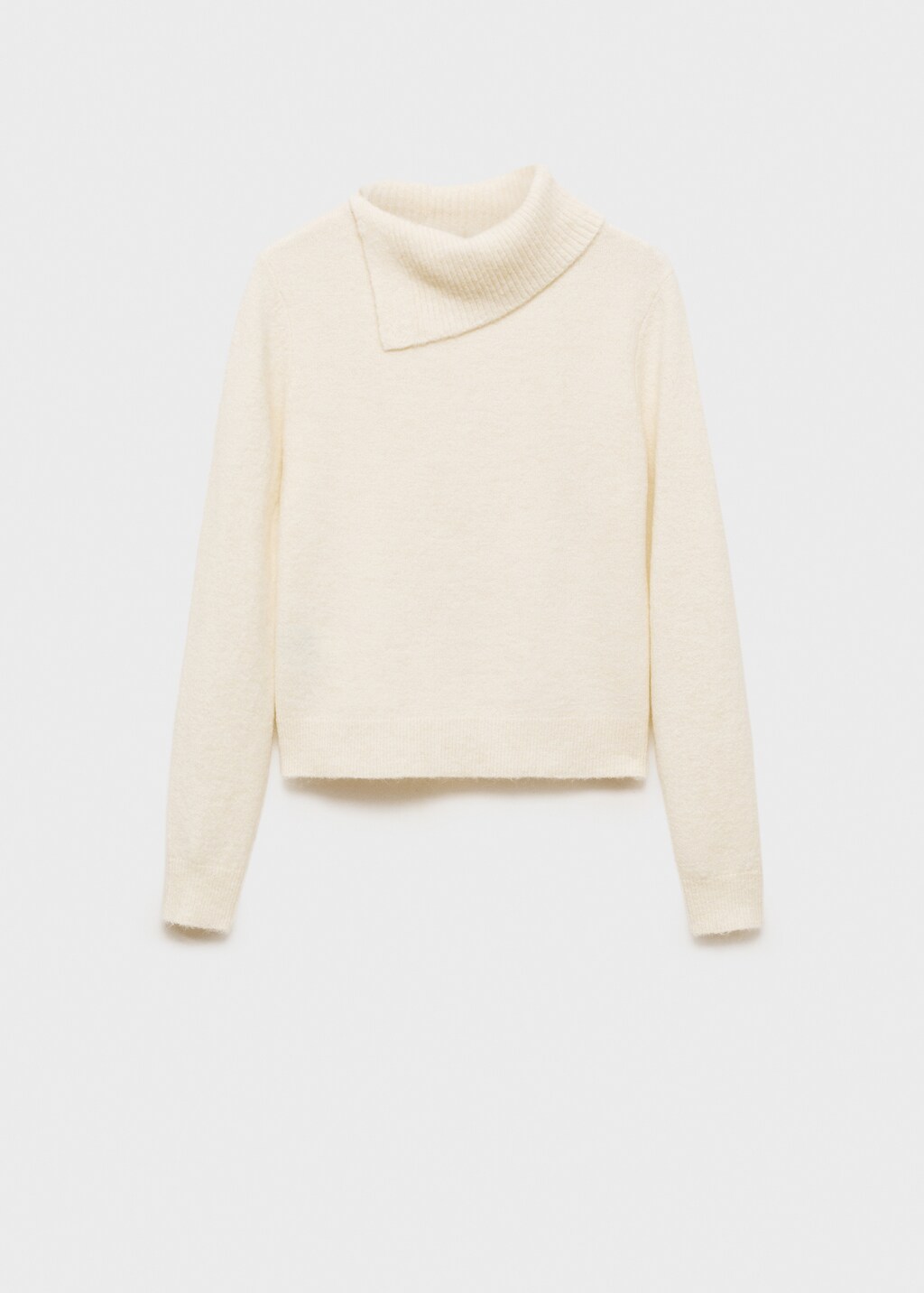 Sweater with wraparound lapel neck - Light/Pastel Grey