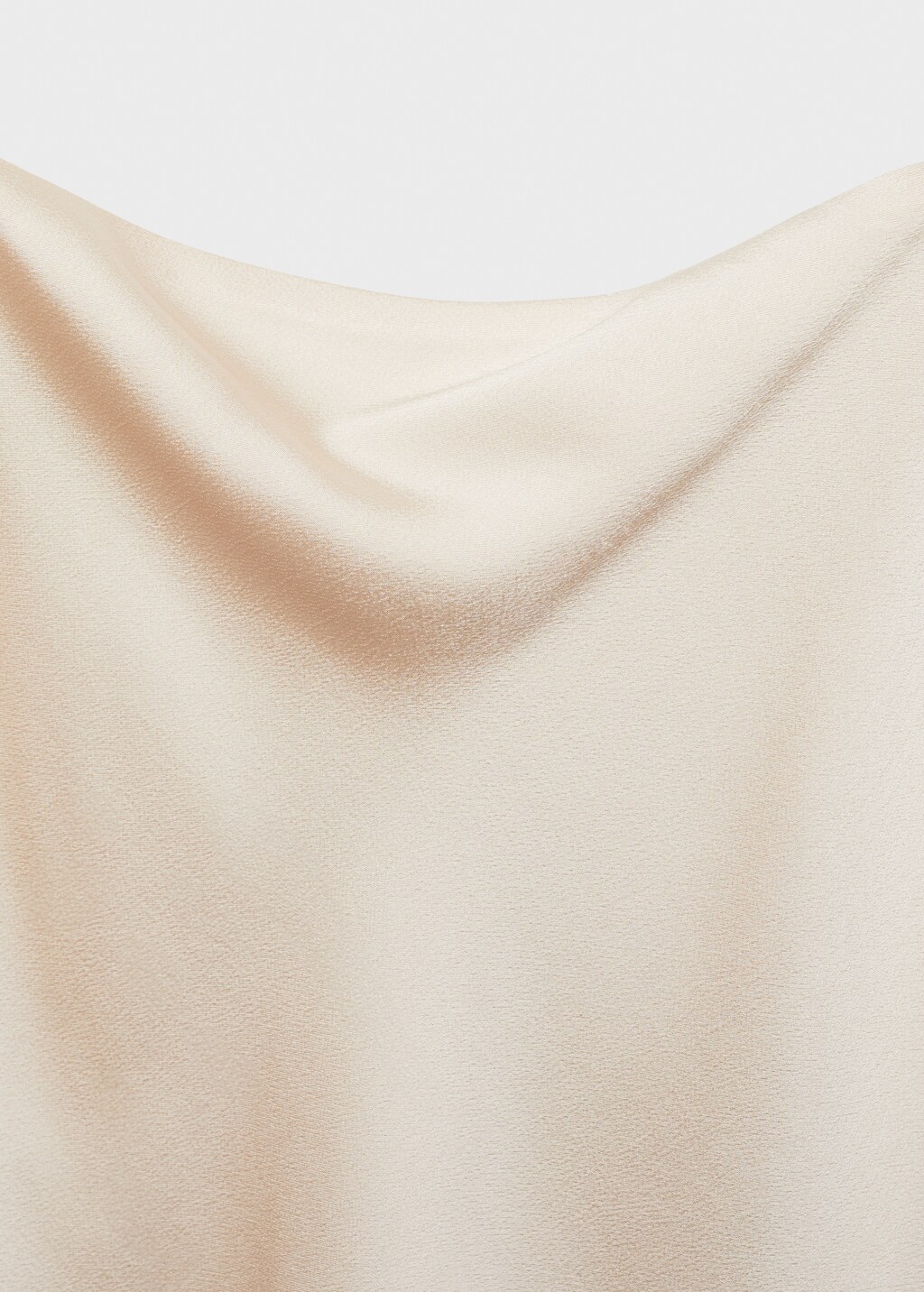 Satin top with draped neckline - Ecru