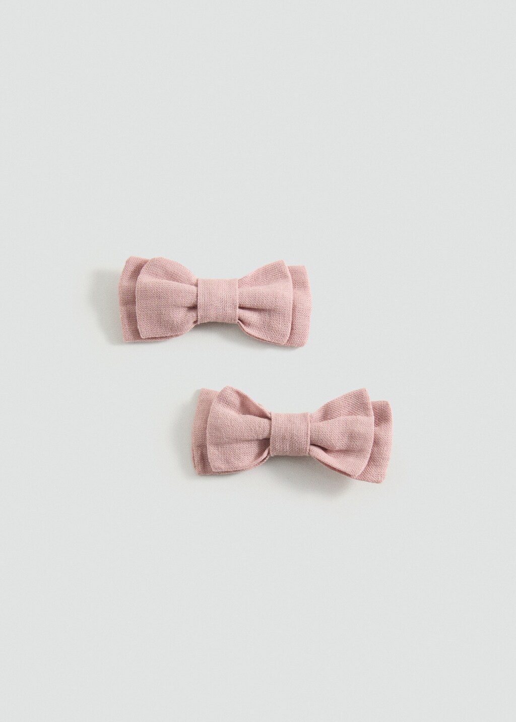2 pack bow hairclip - Pale Pink