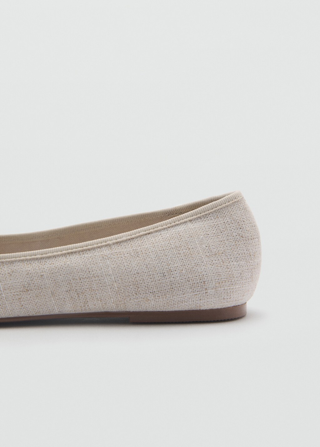 Ballet flats with flower decoration - Ecru