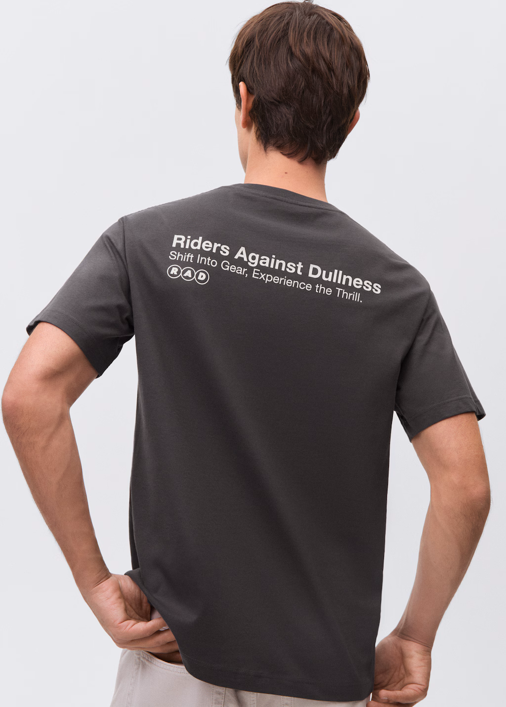 Printed cotton-blend T-shirt - Charcoal