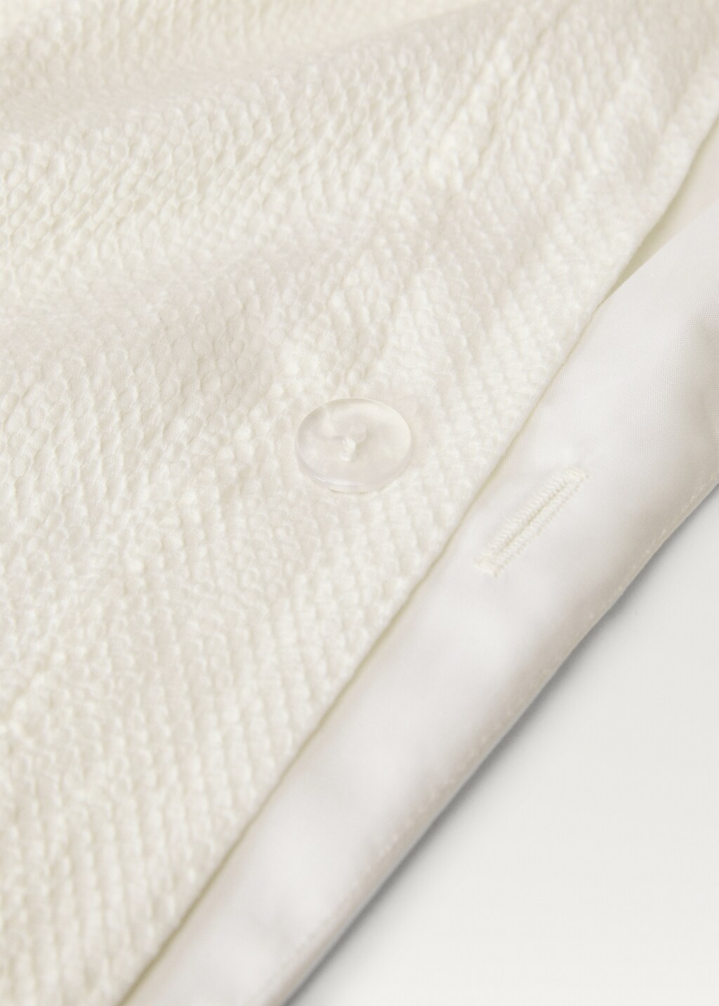 Percale cotton textured duvet cover for 180/200 cm bed - Ecru