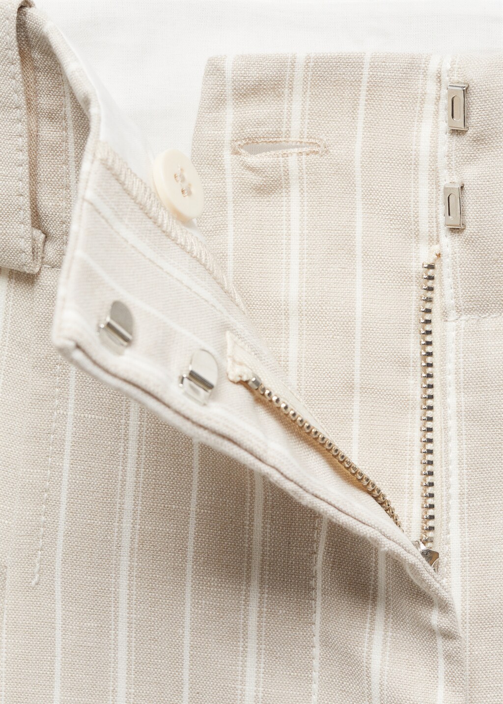 Straight striped trousers - Beige