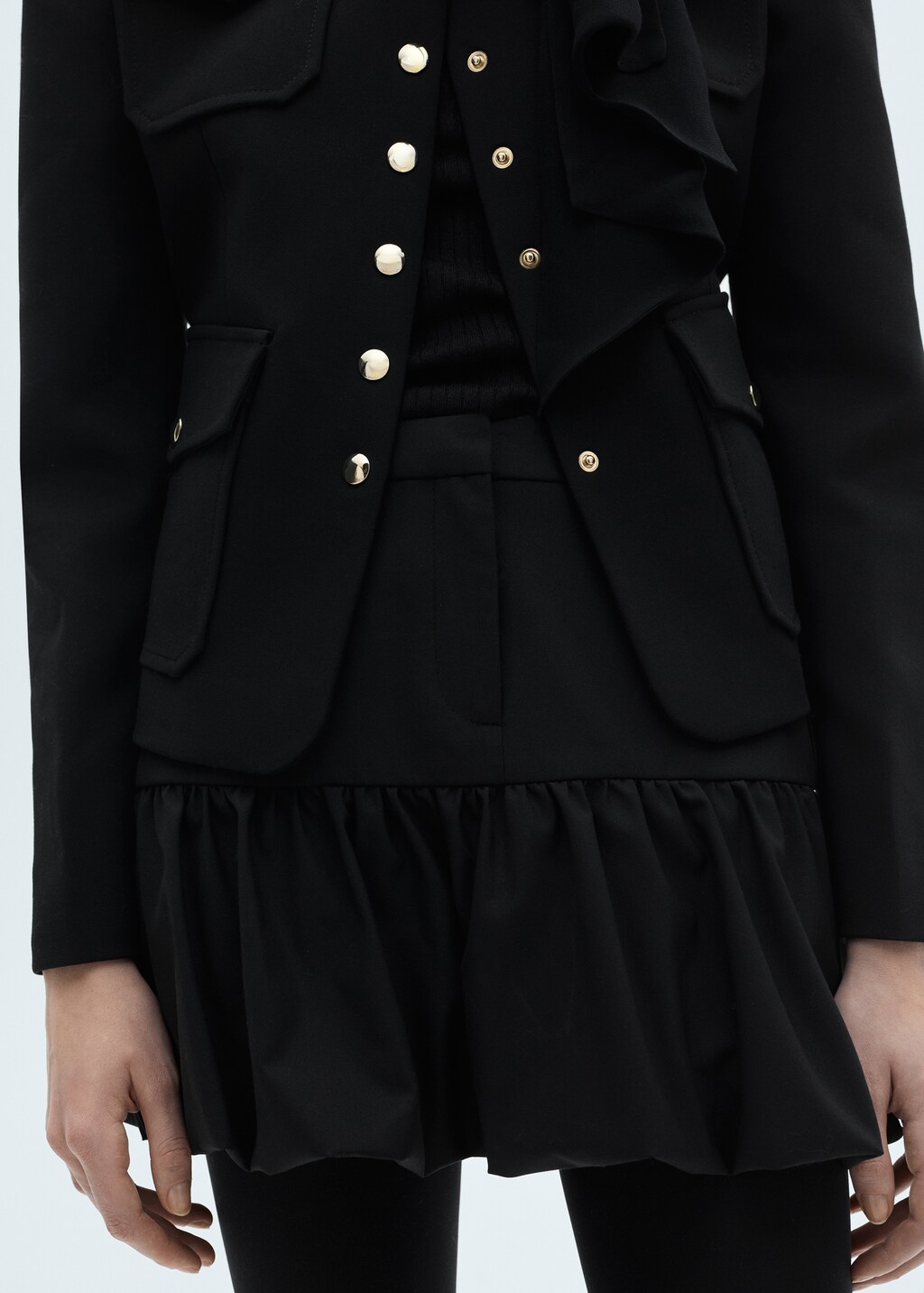 Balloon ruffled mini-skirt - Charcoal