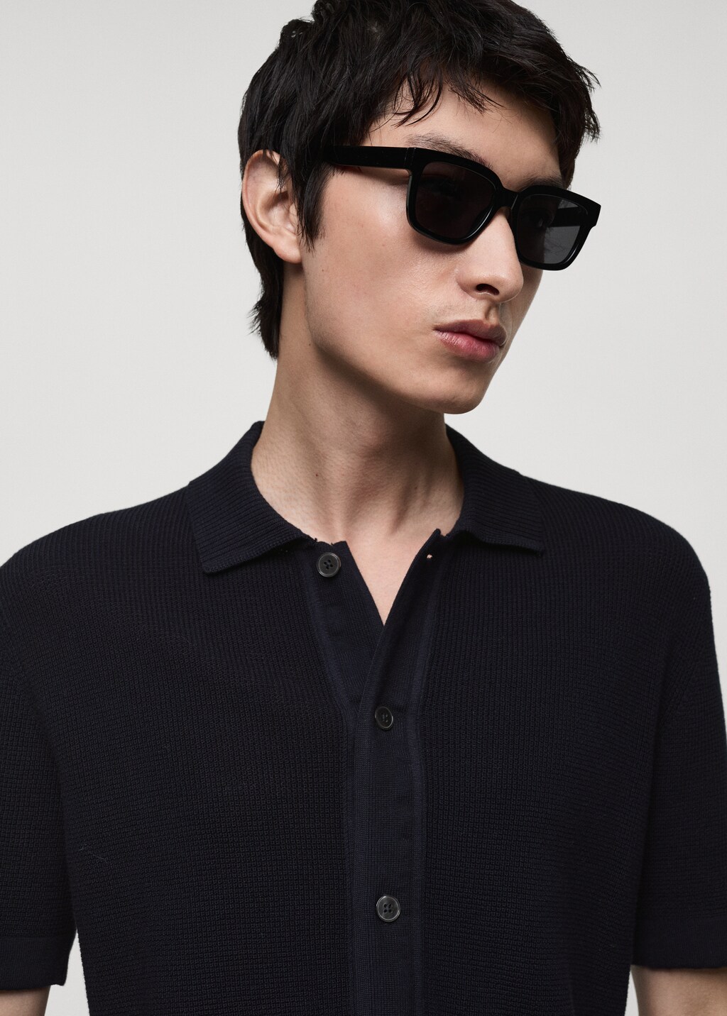 100% cotton knitted polo structure - Dark Navy