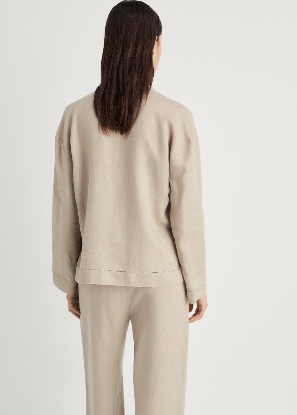 Linen-blend shirt - Sand