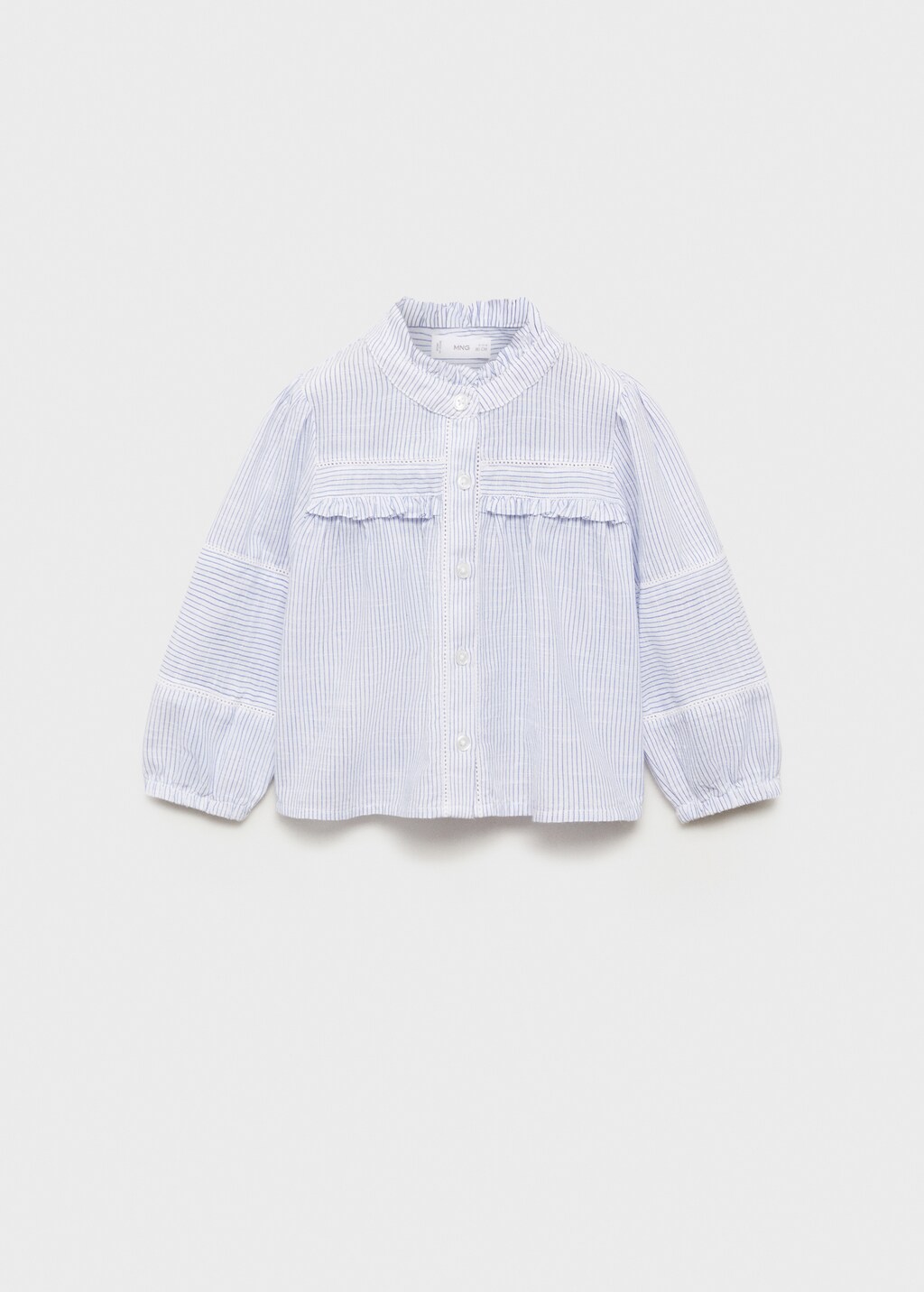 Cotton babydoll neck blouse - Indigo Blue