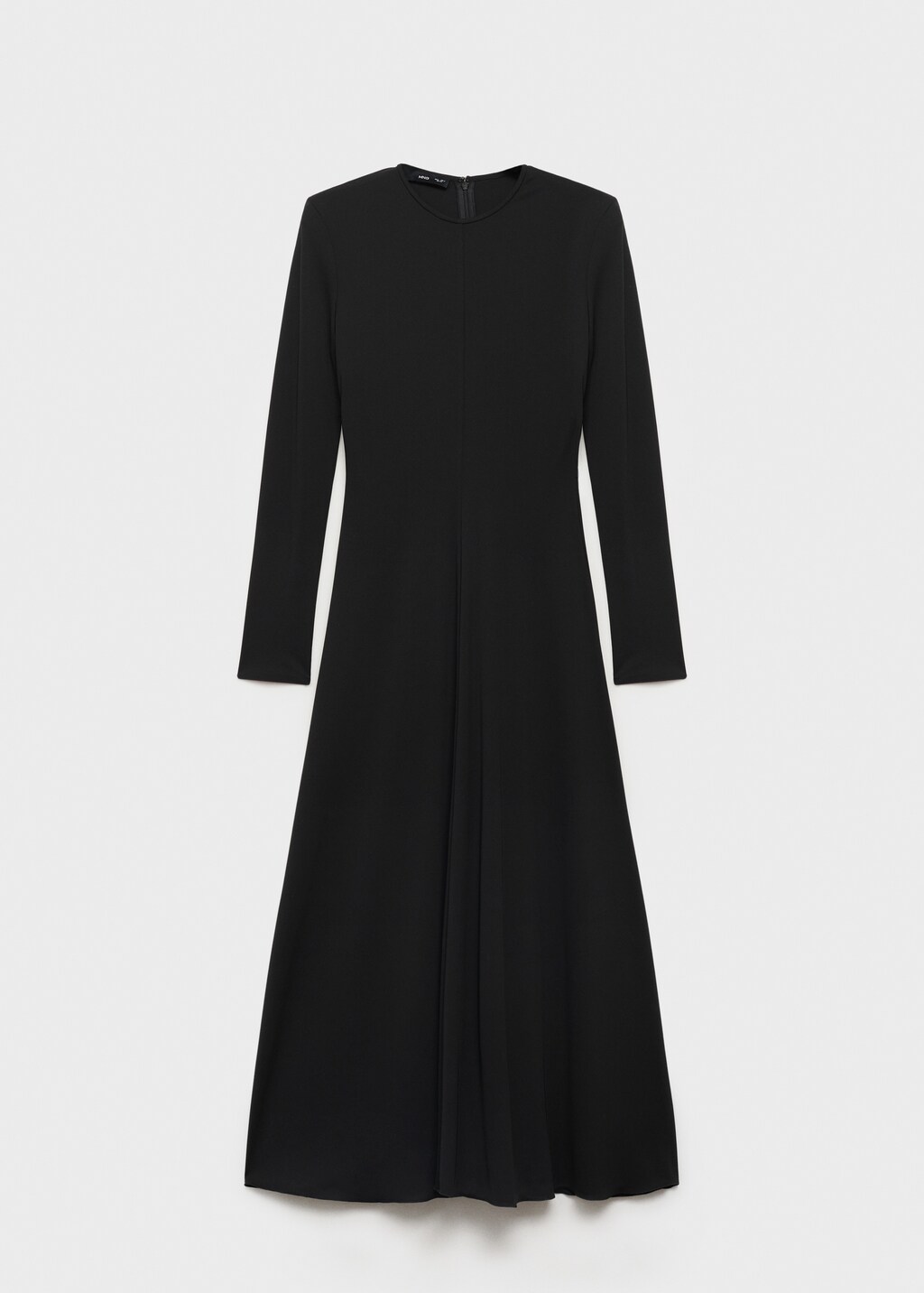 Long flared knitted dress - Black