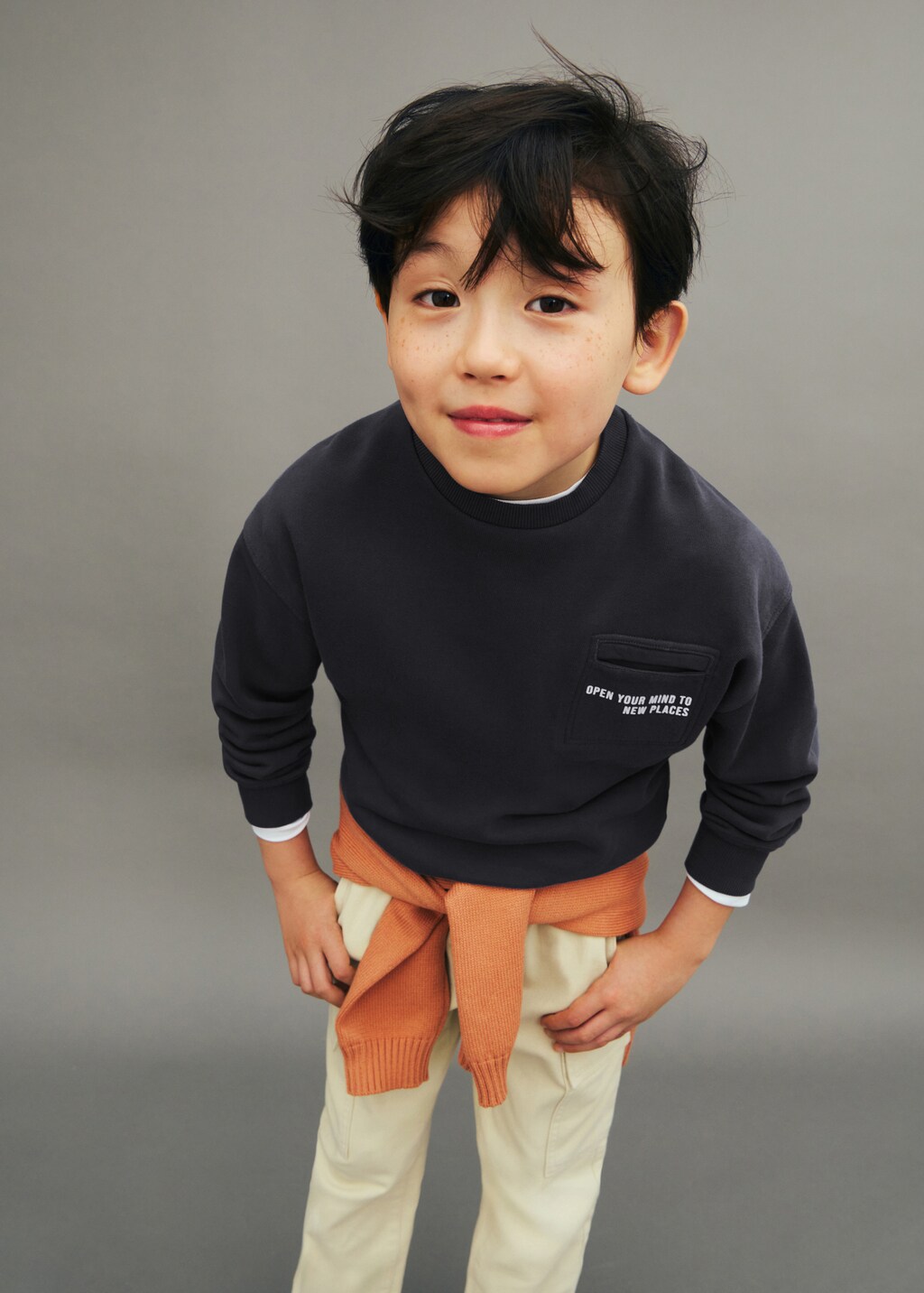 Pocket cotton sweatshirt - Charcoal