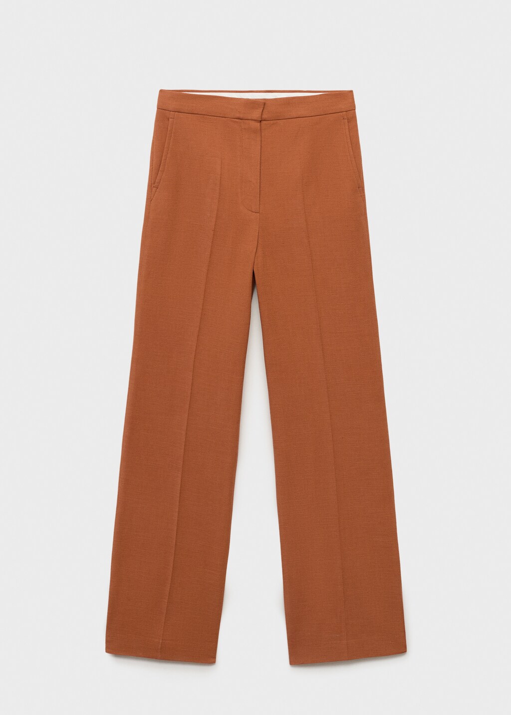 Cotton and linen-blend suit trousers - Caramel