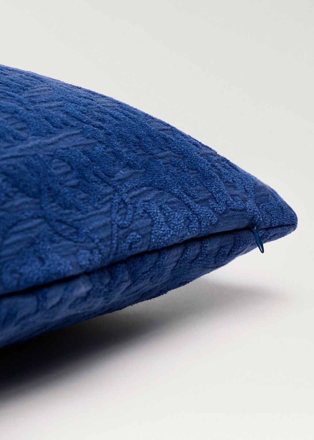 Cushion cover jacquard flowers 30x50 cm - Blue