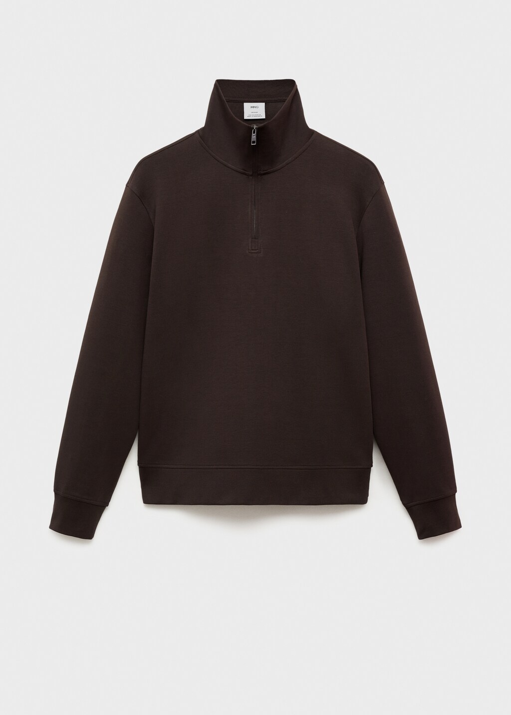 Regular-fit cotton sweatshirt with zip - Ice Grey