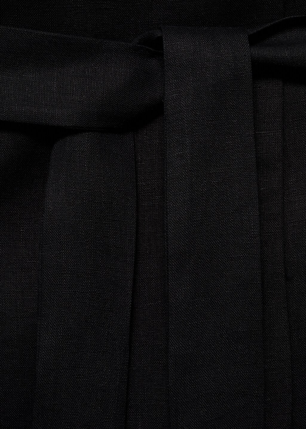 Linen waistcoat with belt - Black