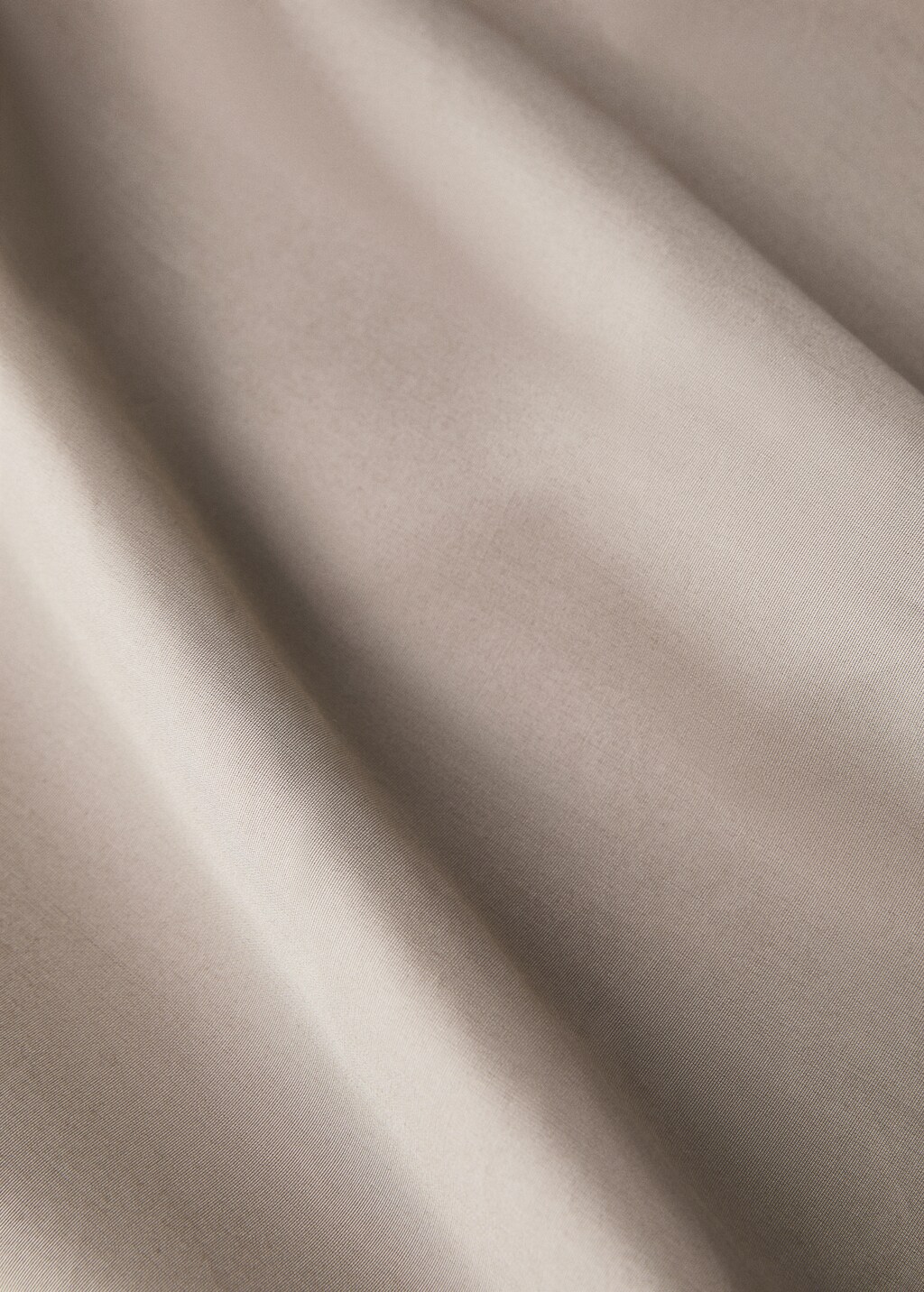 500-thread count cotton percale duvet cover with rounded piping detail for 135/140cm bed - Medium Brown