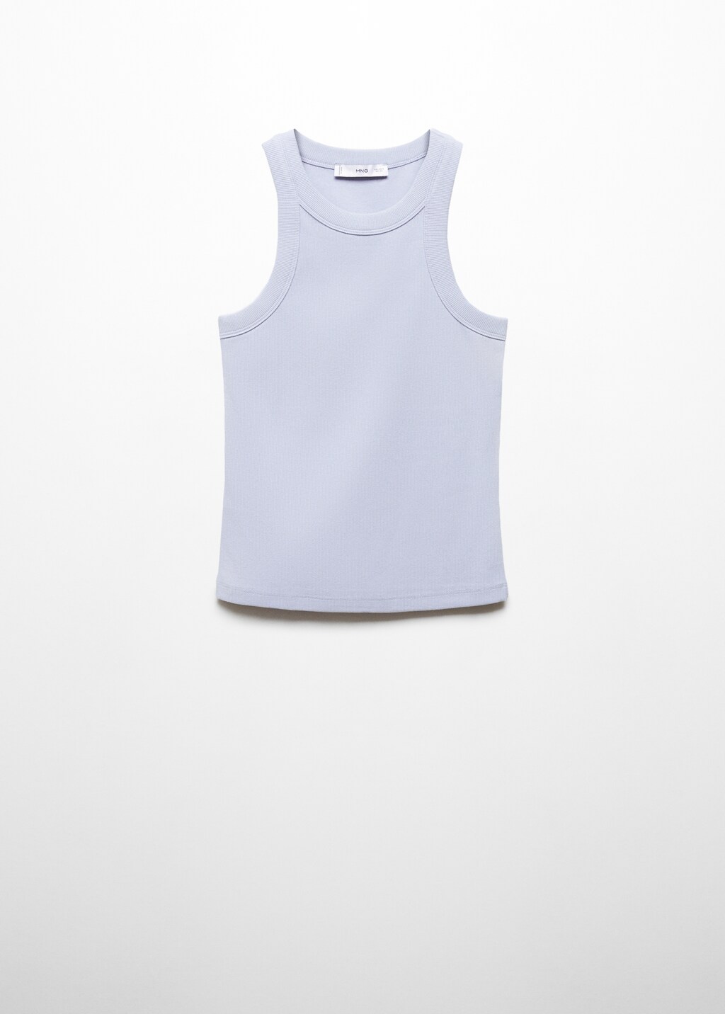 Ribbed cotton-blend top - White