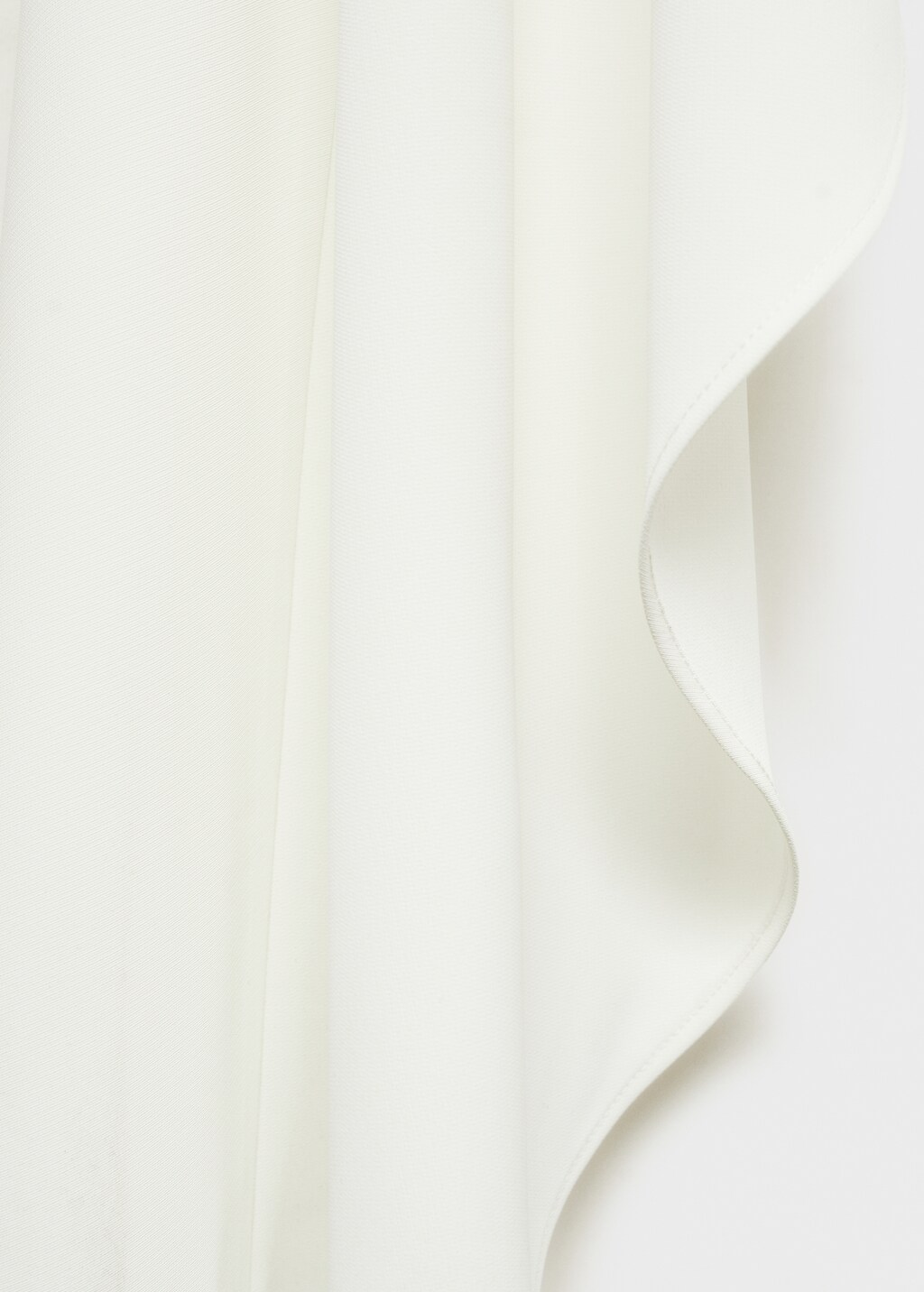 Asymmetrical round-neck cape - White