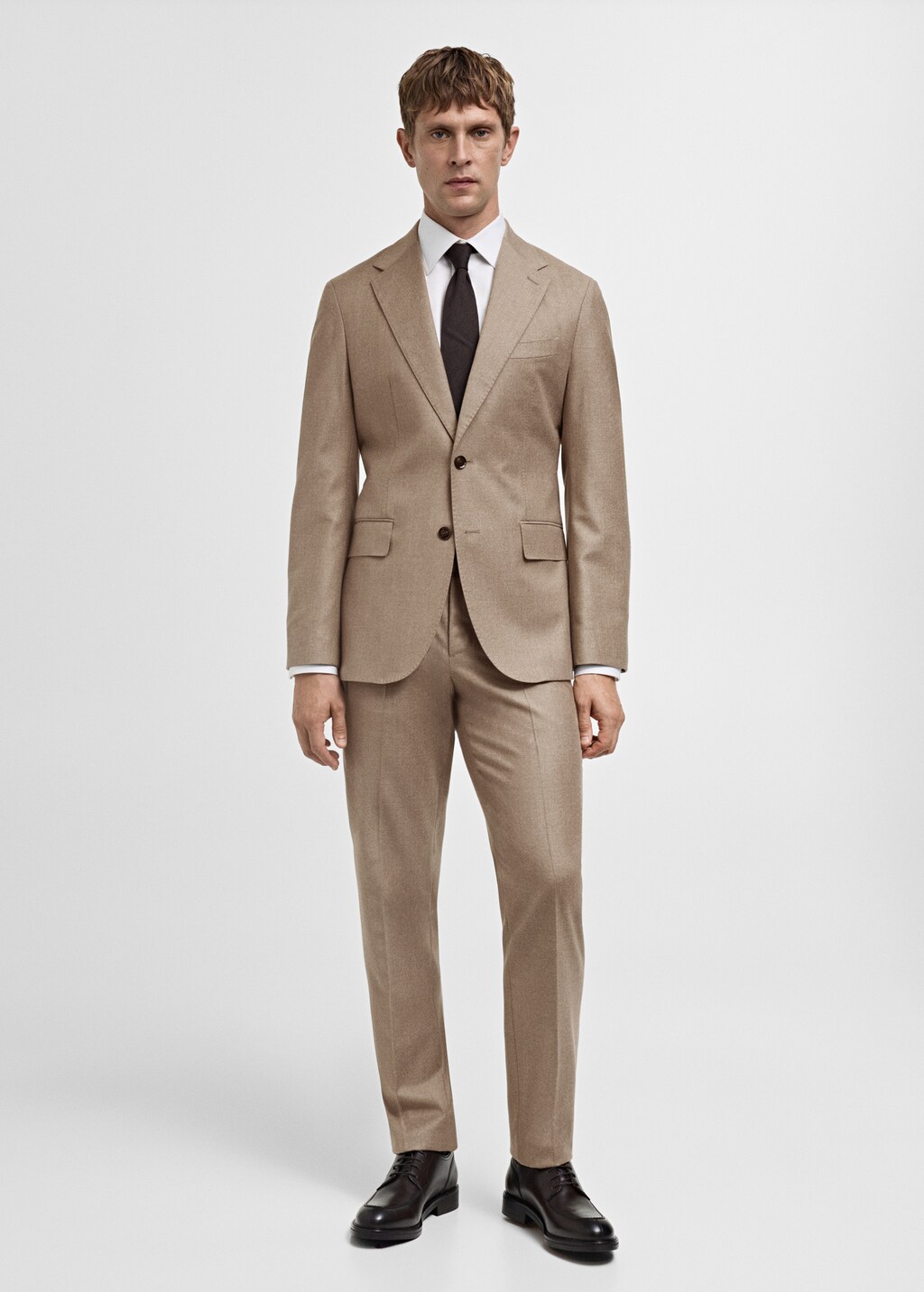 Italian 100% virgin wool flannel suit jacket - Dark Navy