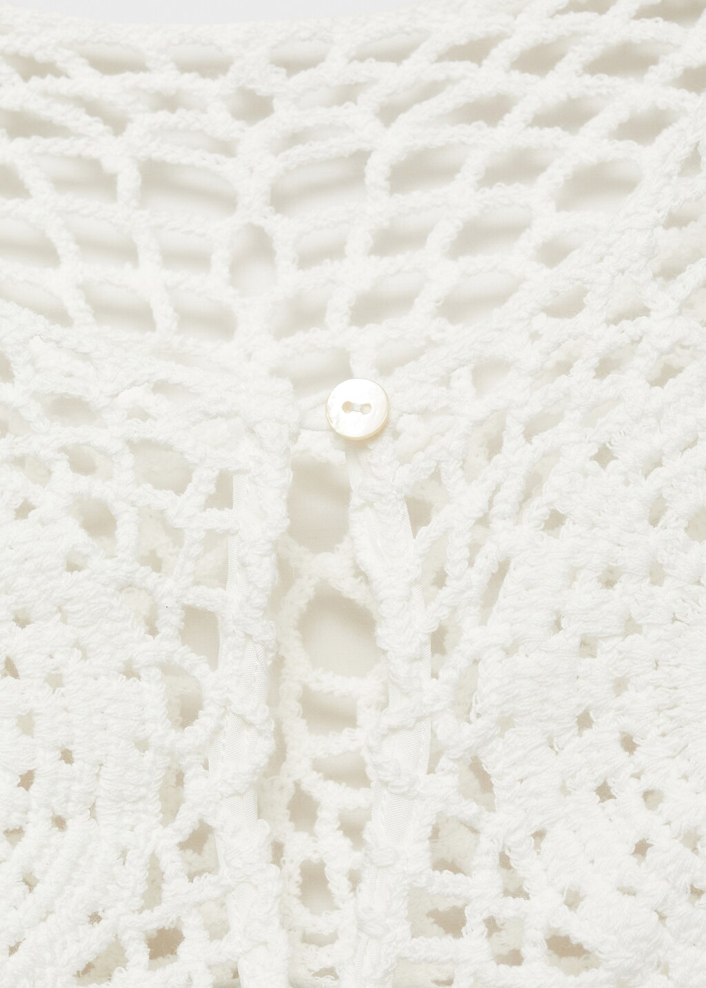 Crochet panel blouse - Off White