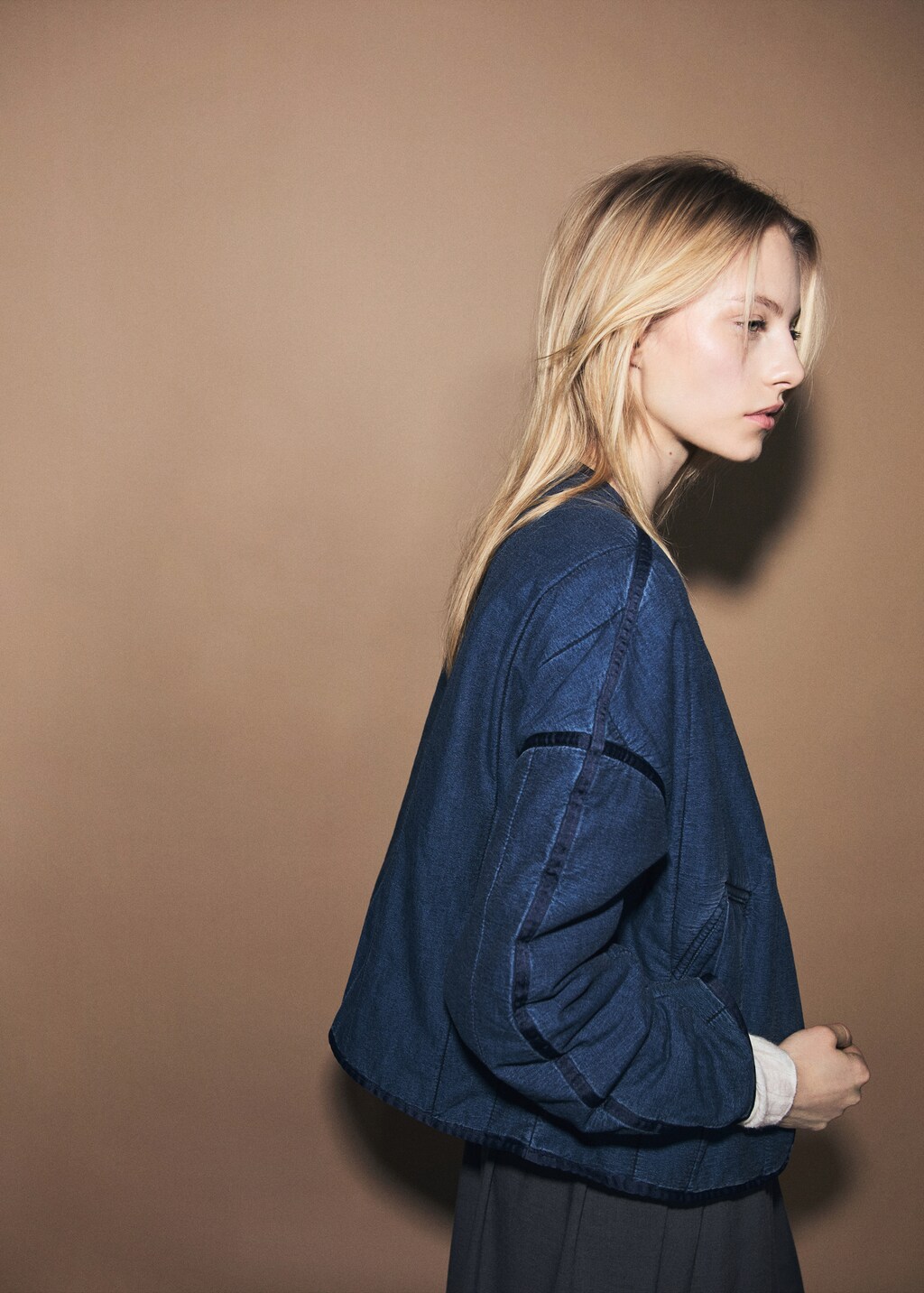 Zipper cotton jacket - Dark Blue