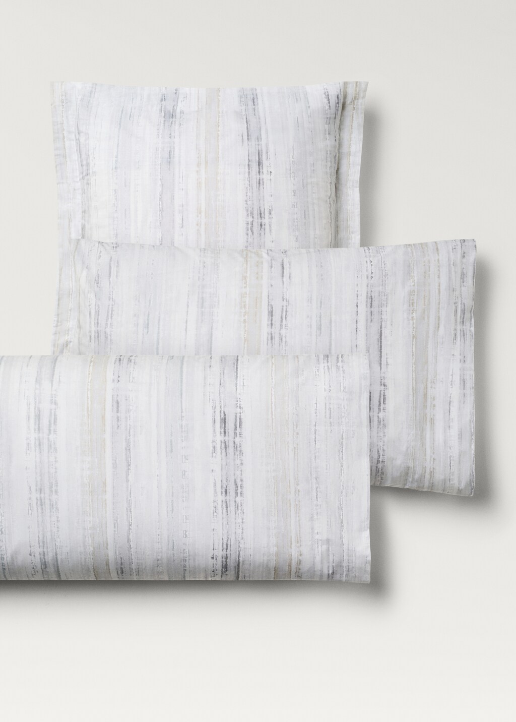 Cotton percale pillowcase with a blurred print, 60x60 cm - Grey