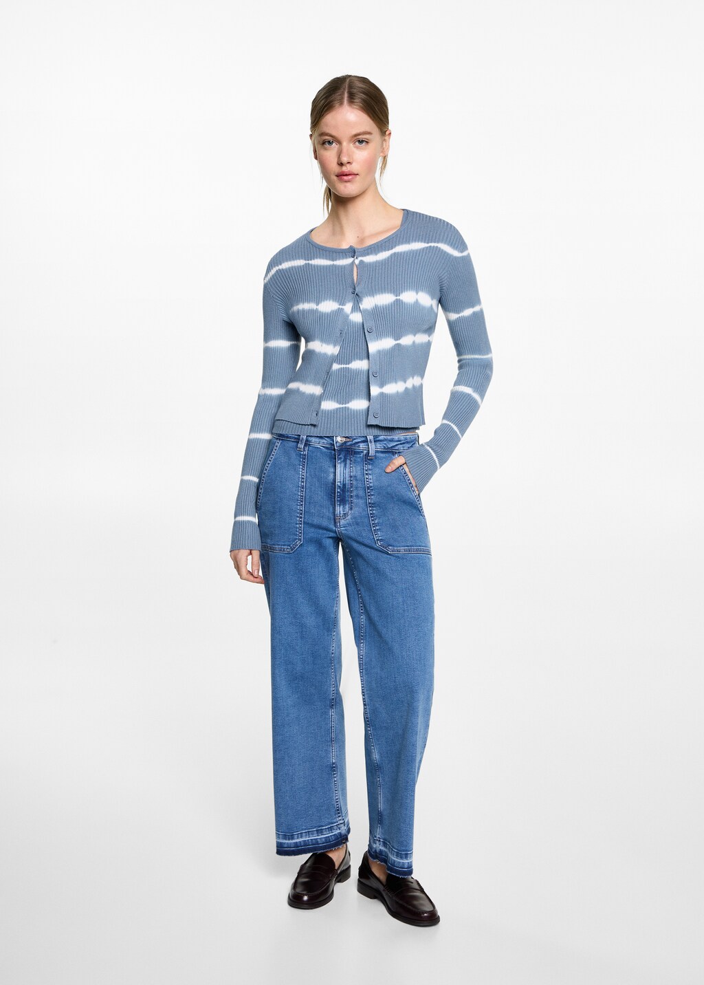 Fine-knit cardigan - Charcoal