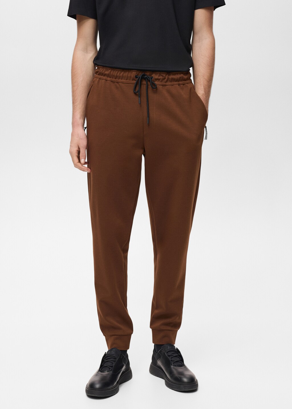 COOLMAX® joggers with elastic waistband - Burnt Orange
