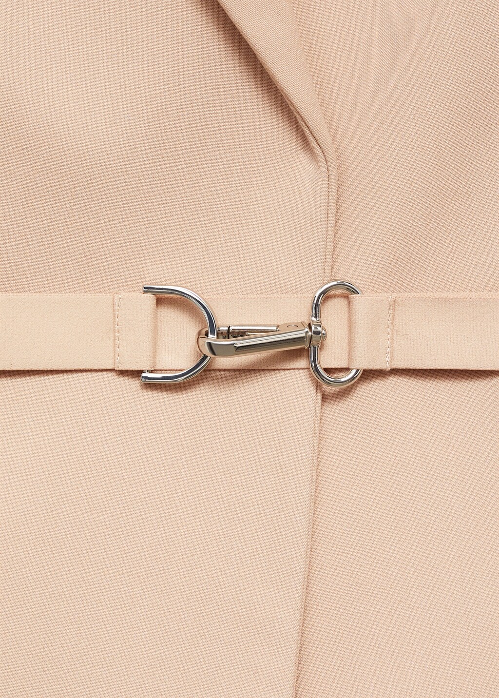 Woollen coat with belt - Nude