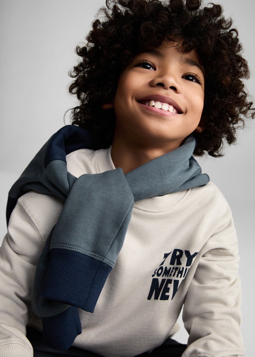 Printed cotton sweatshirt - Blue