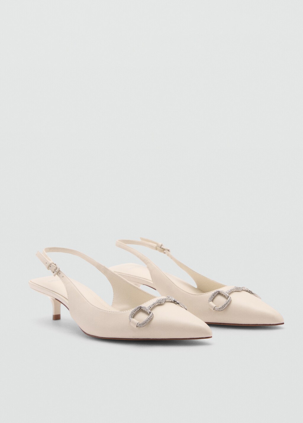Crystal sling back shoes - Beige