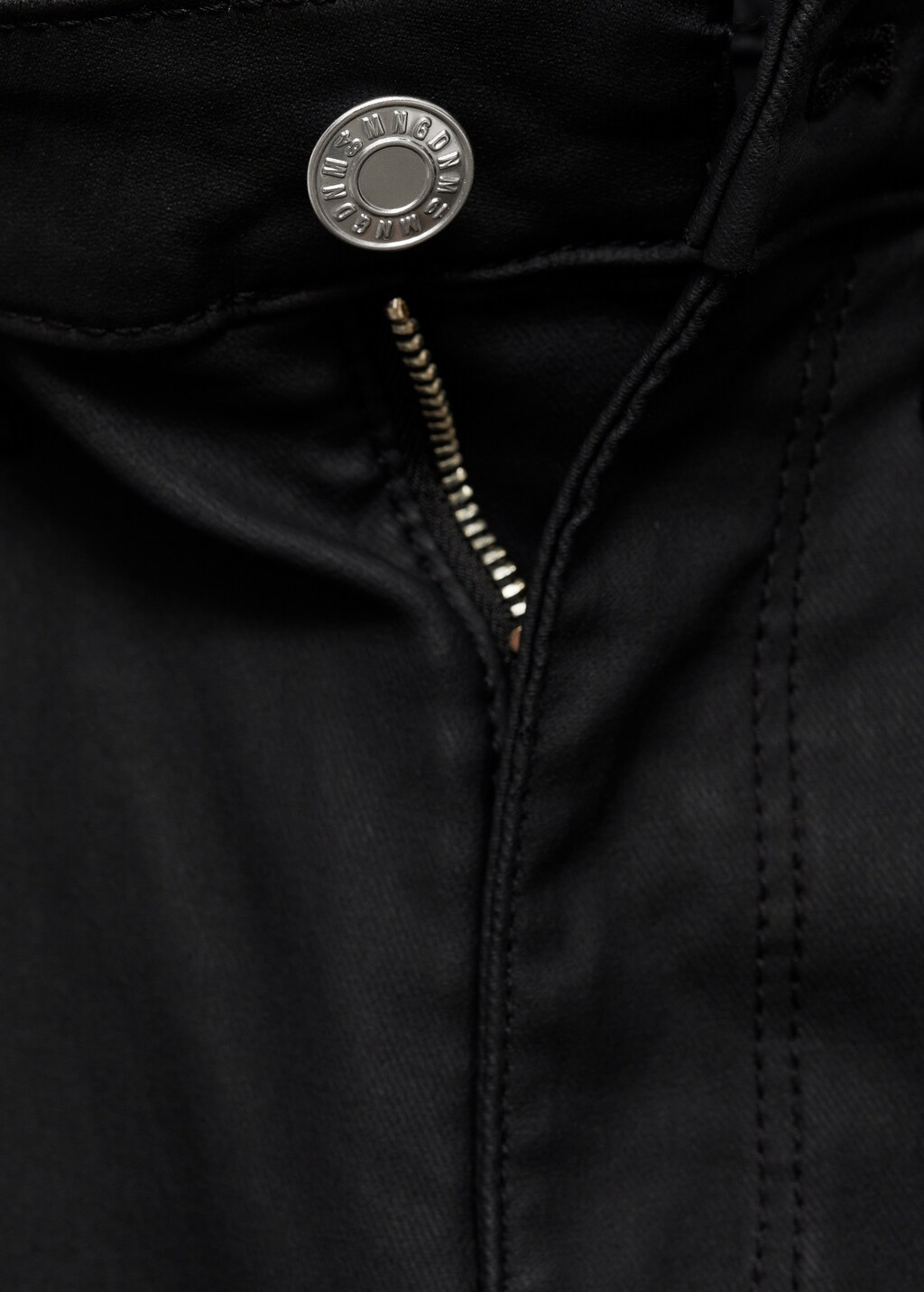 Waxed mid-rise skinny jeans - Black