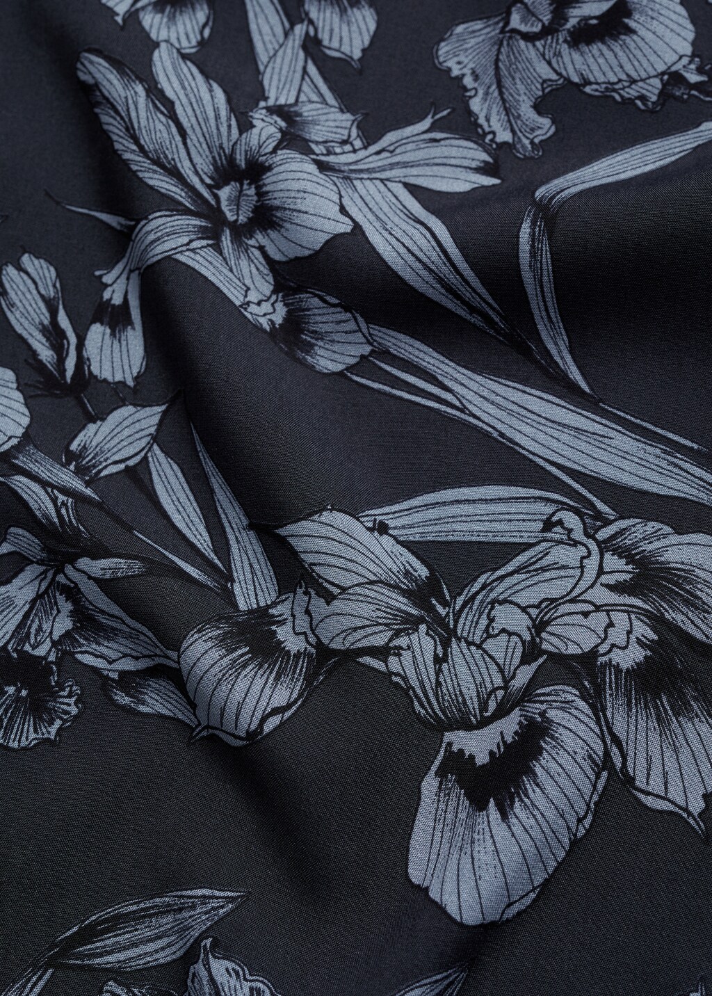 Flowy Hawaiian-print shirt - Grey