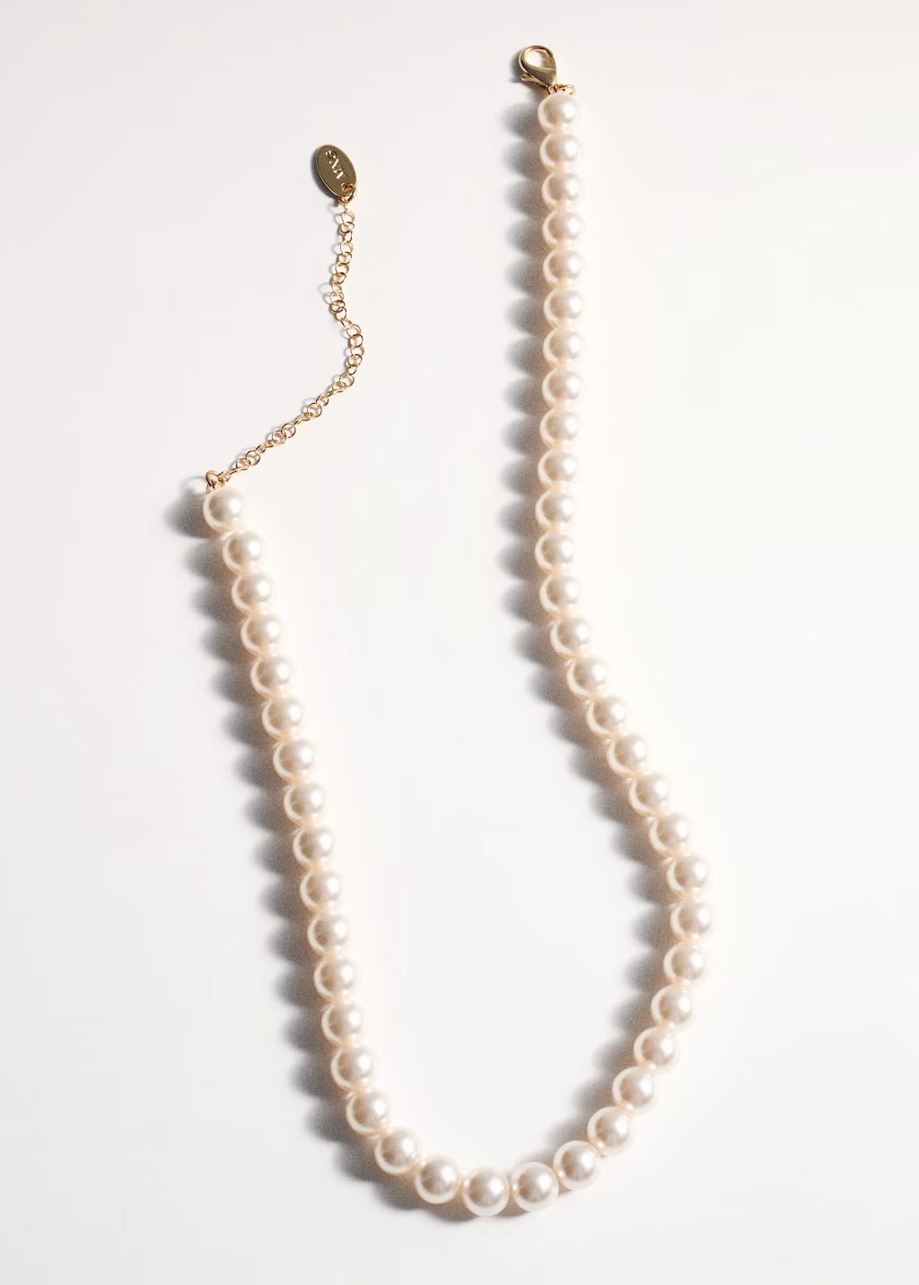 Crystal pearl necklace - White